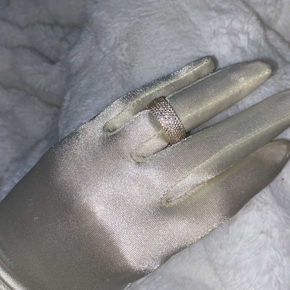 Sterling silver and 18kt gold plated pave band - Picture 1 of 9